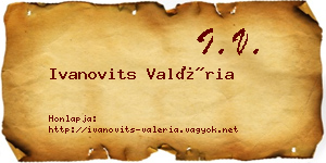 Ivanovits Valéria névjegykártya